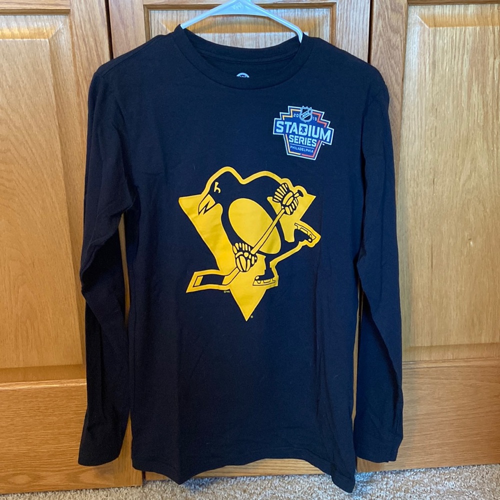 Black long sleeve Penguins T-shirt